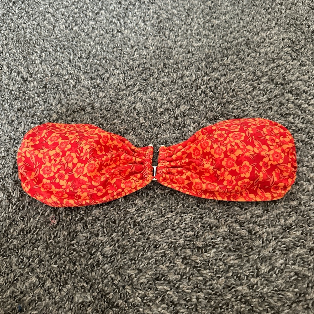 Floral Red Bandeau Top
